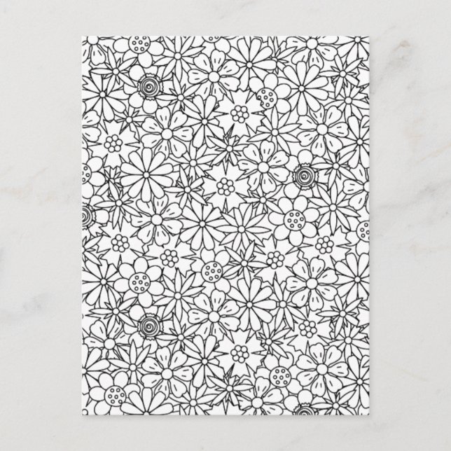 Floral Doodle Postcard (Front)