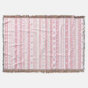 Floral doodle stripes throw blanket