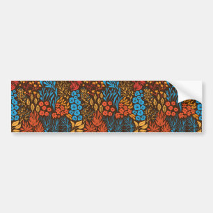 Floral doodles dark bumper sticker