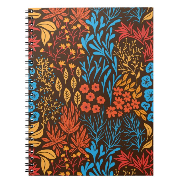Floral doodles dark notebook (Front)