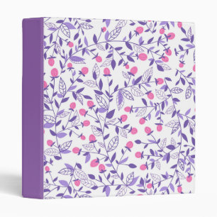 Floral doodles pink and violet binder