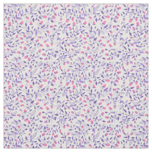 Floral doodles pink and violet fabric
