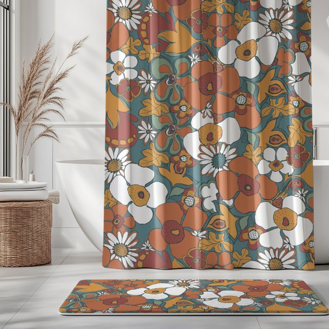 Floral Doodles Teal Sage Terracotta Orange (Creator Uploaded)