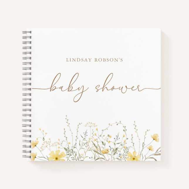 Floral d'or | Livre d'invités de douche personnali (Devant)