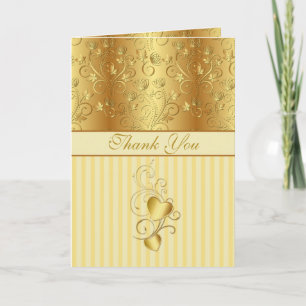 Floral doré, coeur Mariage Merci