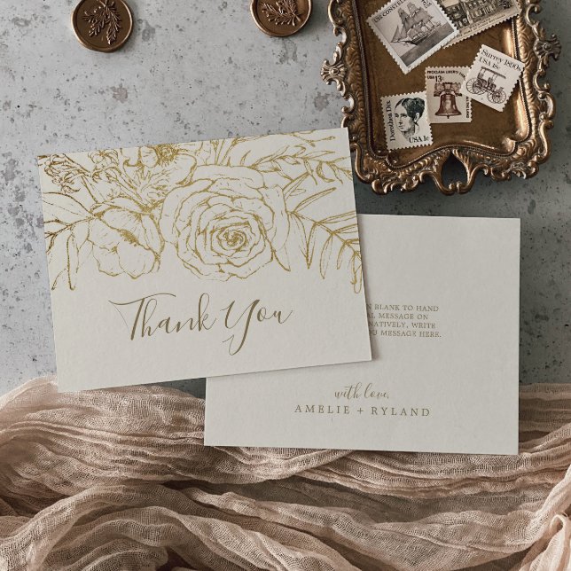 Floral doré | Crème et Merci d'or (Créateur téléchargé)