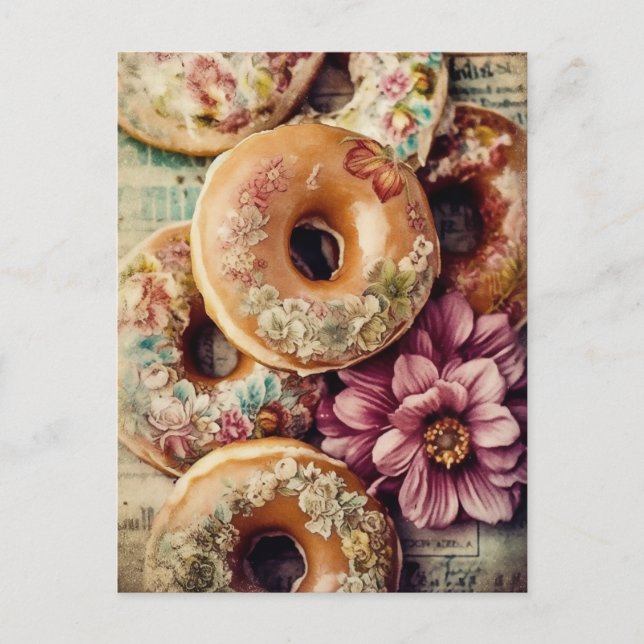 Floral Doughnuts Postcard (Front)