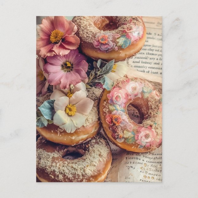 Floral Doughnuts Postcard (Front)