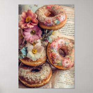 Floral Doughnuts Poster