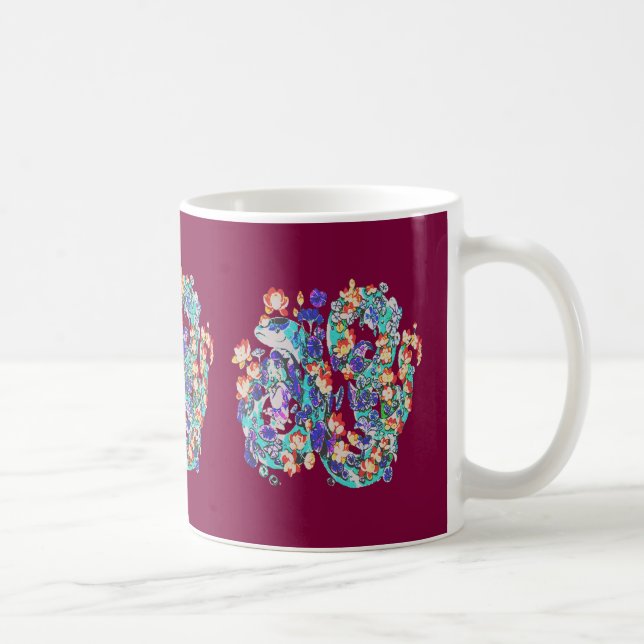 floral dragon coffee mug (Right)