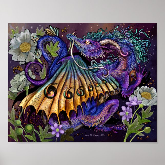 Floral Dragon  Poster (Front)