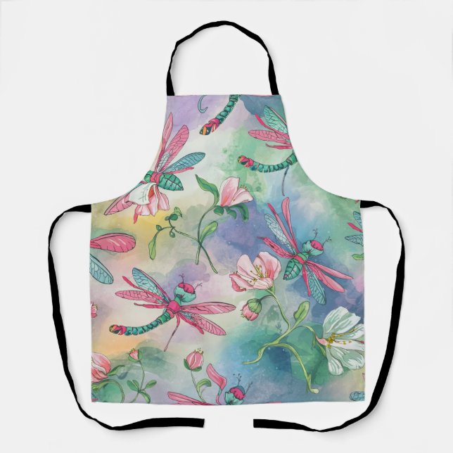 Floral Dragonfly Apron (Front)