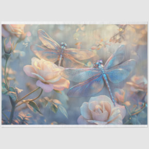 Floral Dragonfly Pastel Ethereal Whimsical  Tissue Paper