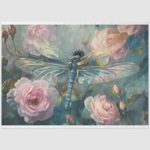 Floral Dragonfly Pastel Ethereal Whimsical  Tissue Paper