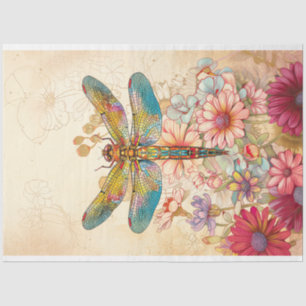 Floral Dragonfly Pastel Ethereal Whimsical  Tissue Paper