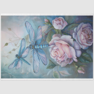 Floral Dragonfly Pastel Ethereal Whimsical  Tissue Paper