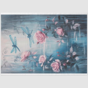 Floral Dragonfly Pastel Ethereal Whimsical  Tissue Paper