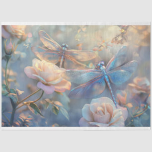 Floral Dragonfly Pastel Ethereal Whimsical Tissue Paper