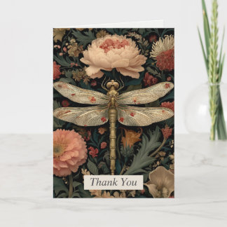 Floral Dragonfly Thank You Card