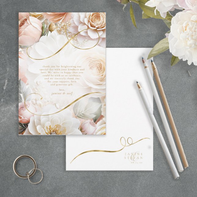 Floral Drama Wedding Thank You White ID1022 (Creator Uploaded)