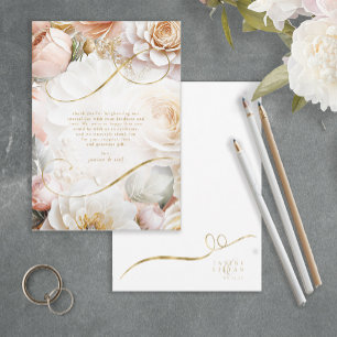 Floral Drama Wedding Thank You White ID1022 Card