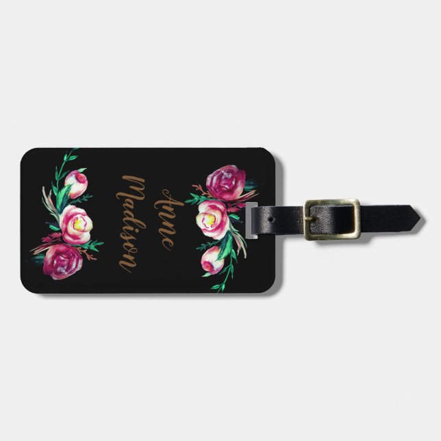 Floral Dream Custom  Luggage Tags (Front Horizontal)