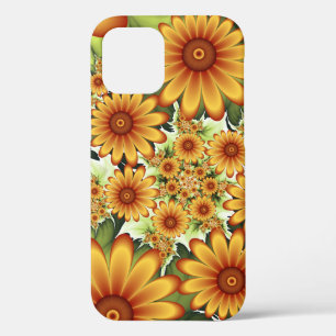 Floral Dream, Modern Abstract Flower Fractal Art iPhone 12 Case