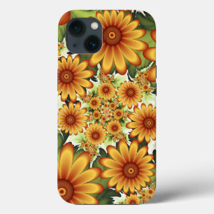 Floral Dream, Modern Abstract Flower Fractal Art iPhone 13 Case