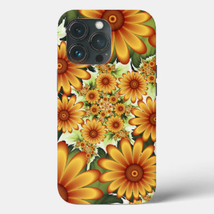 Floral Dream, Modern Abstract Flower Fractal Art iPhone 13 Pro Case