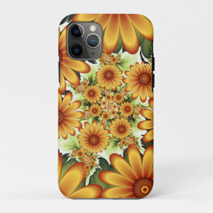 Floral Dream, Modern Abstract Flower Fractal Art iPhone 11 Pro Case