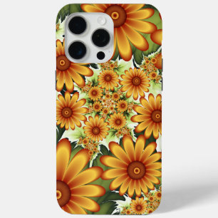 Floral Dream, Modern Abstract Flower Fractal Art iPhone 15 Pro Max Case