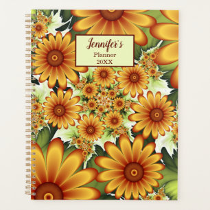 Floral Dream, Modern Abstract Flower Fractal Name Planner