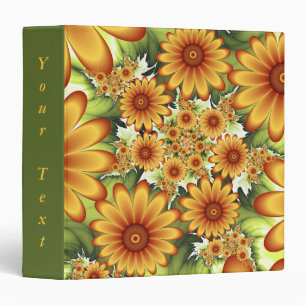 Floral Dream, Modern Abstract Flower Fractal Text Binder