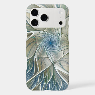 Floral Dream Pattern Abstract Blue Khaki Fractal
