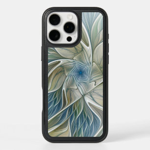 Floral Dream Pattern Abstract Blue Khaki Fractal
