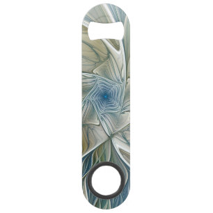 Floral Dream Pattern Abstract Blue Khaki Fractal Bar Key