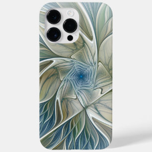 Floral Dream Pattern Abstract Blue Khaki Fractal Case-Mate iPhone 14 Pro Max Case
