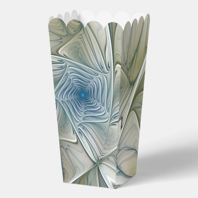 Floral Dream Pattern Abstract Blue Khaki Fractal Favor Box (Front)