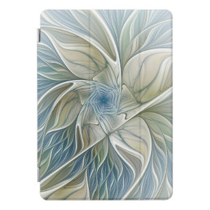 Floral Dream Pattern Abstract Blue Khaki Fractal iPad Pro Cover