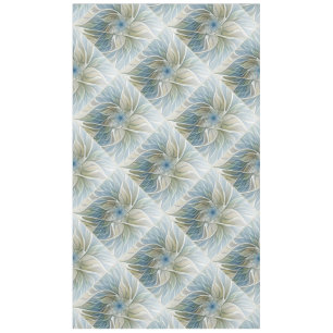 Floral Dream Pattern Abstract Blue Khaki Fractal Tablecloth