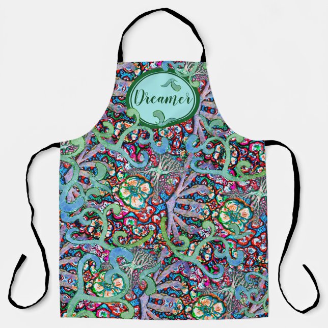 Floral Dreamer Colourful Unusual Summery Pattern Apron (Front)