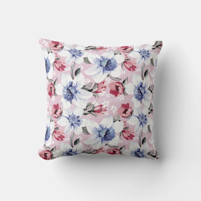 Floral Dreams #2 @ Susiejayne Throw Pillow (Front)