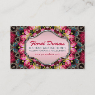 Floral Dreams Vintage Fractal Art Business Card
