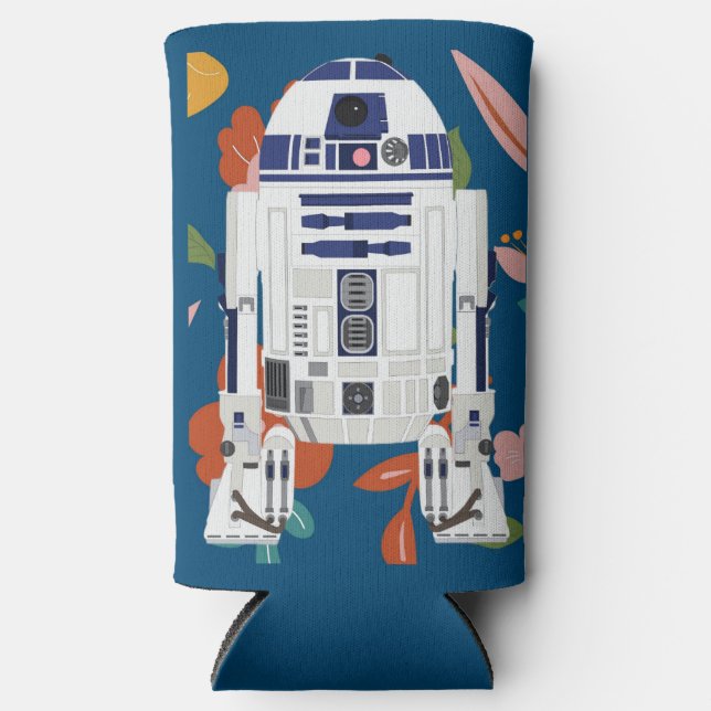 Floral Droid Seltzer Can Cooler (Front)