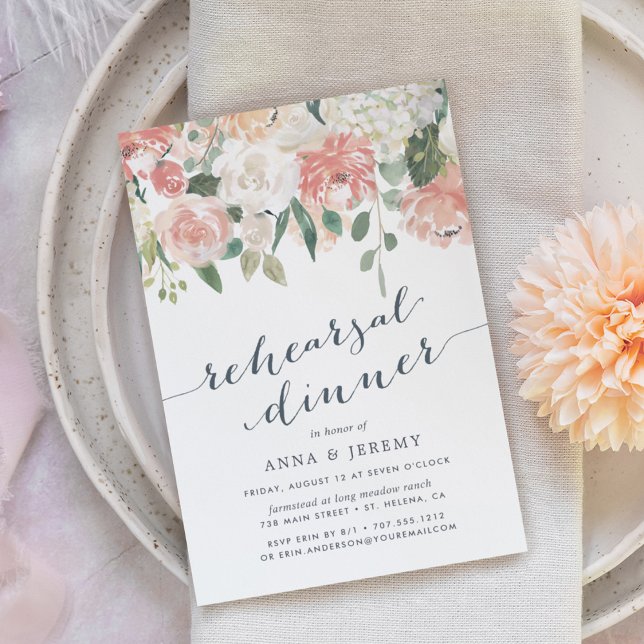 Floral du milieu de l'été | Invitation au dîner de (Créateur téléchargé)