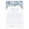 Floral Dusty Blue Advice for the Bride 