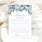 Floral Dusty Blue Advice for the Bride 