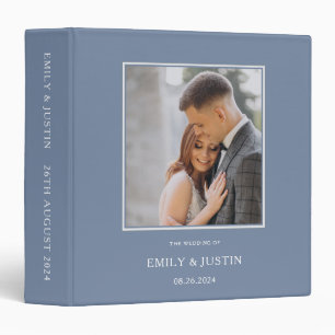 Floral Dusty Blue Elegant Photo Wedding Albums Binder