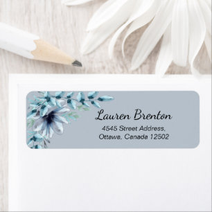 Floral dusty blue grey 