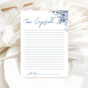 Floral Dusty Blue Time Capsule Douche Carte de jeu